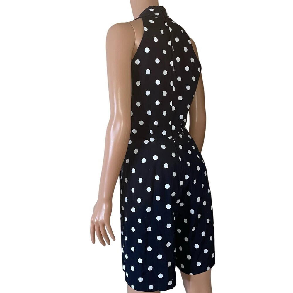 Vintage Petite Sophisticate romper polka dot one piece pockets jumpsuit SZ 4 - Picture 3 of 12